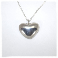 Hammered sterling silver heart pendant